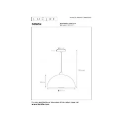 Lucide SIEMON - Hanglamp - Ø 40 cm - 1xE27 - Okergeel