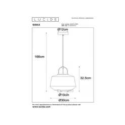 Lucide SISKA Hanglamp-Fumé-1xE27-40W-Glas