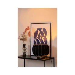 Lucide SPENCER Tafellamp-Zwart-Ø30-1xE27-40W-Vilt