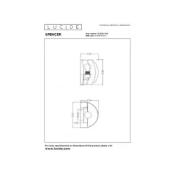Lucide SPENCER Wandlamp-Grijs-1xE27-40W-Vilt