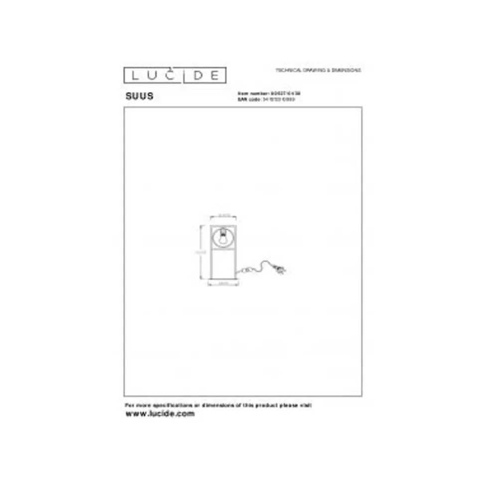 Lucide SUUS Tafellamp-Zwart-1xE27-40W-Metaal