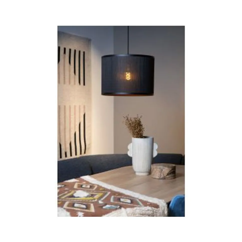 Lucide TAGALOG Hanglamp-Zwart-Ø40-1xE27-40W-Bamboe