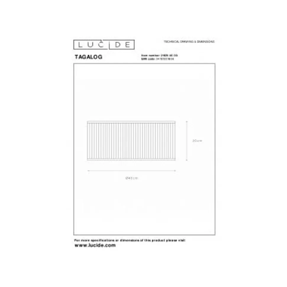 Lucide TAGALOG Plafonnière-Zwart-Ø40-1xE27-40W-Bamboe