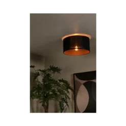 Lucide TAGALOG Plafonnière-Zwart-Ø40-1xE27-40W-Bamboe