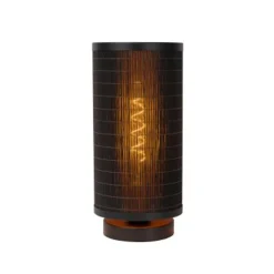Lucide TAGALOG Tafellamp-Zwart-Ø15-1xE27-40W-Bamboe