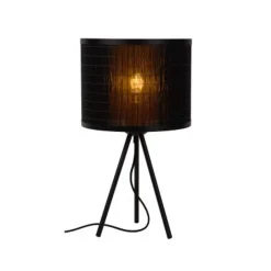 Lucide TAGALOG Tafellamp-Zwart-Ø26-1xE27-40W-Bamboe
