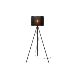 Lucide TAGALOG Vloerlamp-Zwart-Ø55-1xE27-40W-Bamboe
