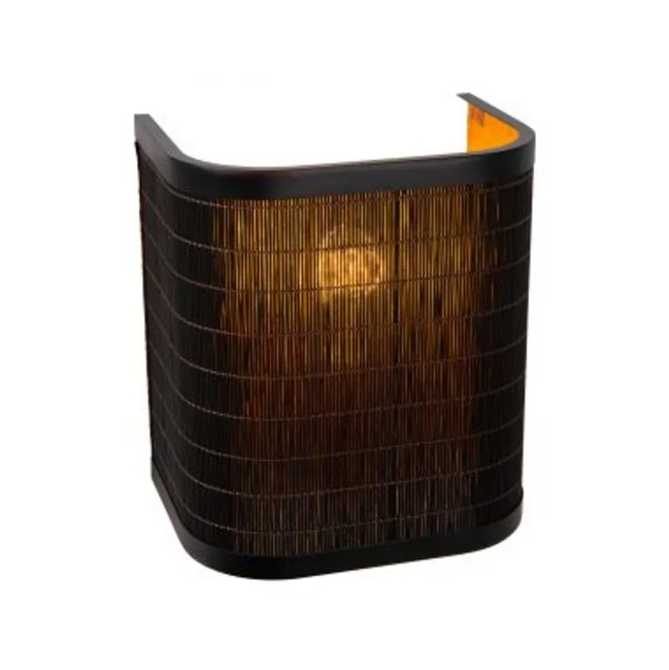 Lucide TAGALOG Wandlamp-Zwart-1xE27-40W-Bamboe