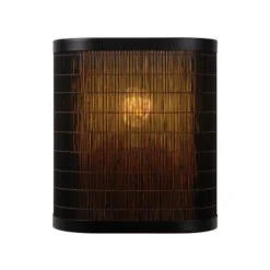 Lucide TAGALOG Wandlamp-Zwart-1xE27-40W-Bamboe