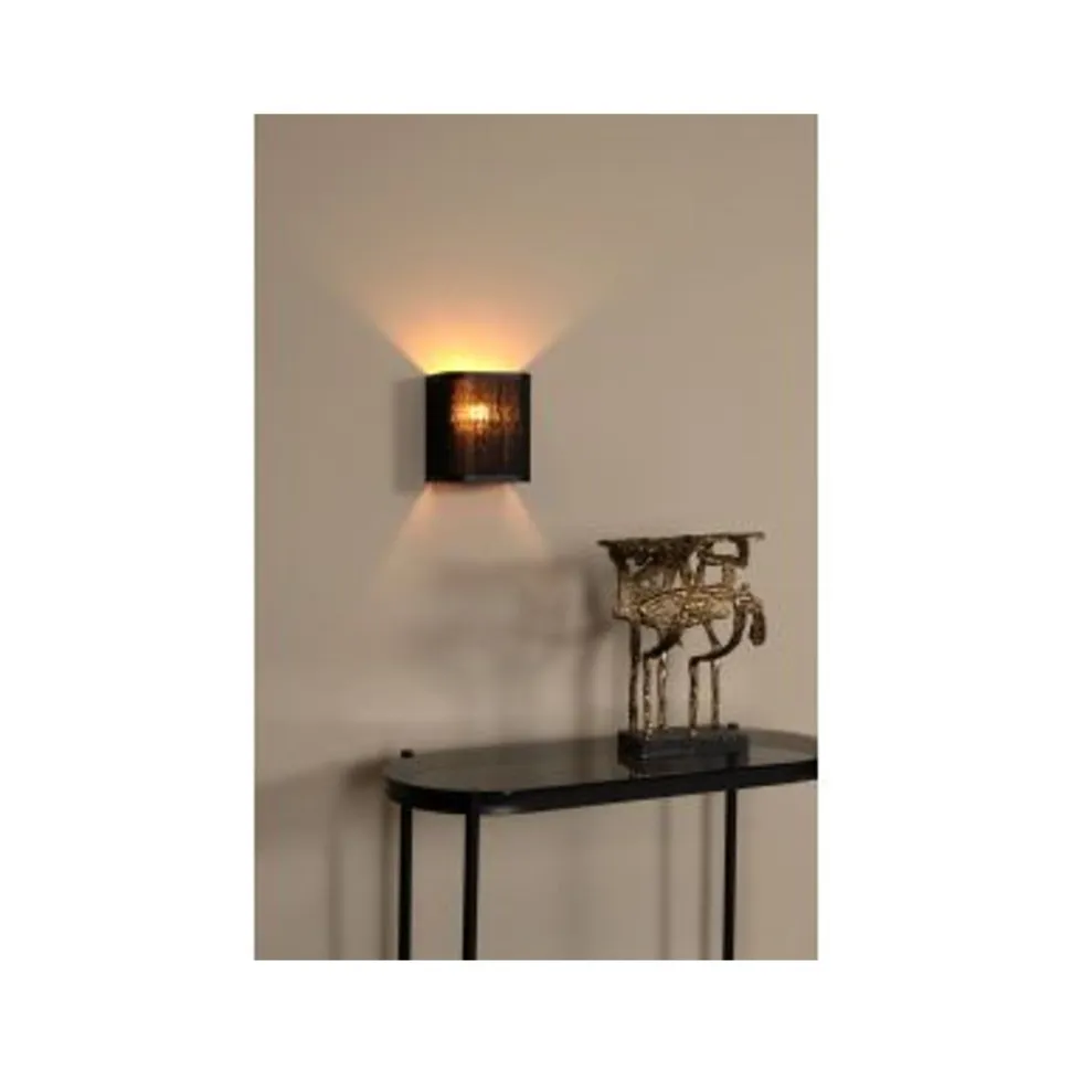 Lucide TAGALOG Wandlamp-Zwart-1xE27-40W-Bamboe