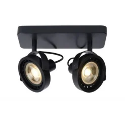 Lucide TALA LED - Plafondspot - LED Dim to warm - GU10 - 2x12W 2200K/3000K - Zwart