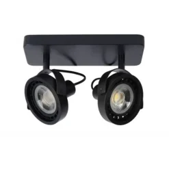 Lucide TALA LED - Plafondspot - LED Dim to warm - GU10 - 2x12W 2200K/3000K - Zwart