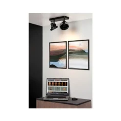 Lucide TALA LED - Plafondspot - LED Dim to warm - GU10 - 2x12W 2200K/3000K - Zwart