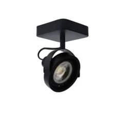 Lucide TALA LED - Plafondspot - LED Dim to warm - GU10 - 1x12W 2200K/3000K - Zwart