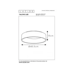 Lucide TALOWE LED Plafonnier Ø45cm 30W 3000K Zwart