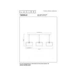 Lucide TANSELLE Hanglamp-Multic.-3xE27-60W-Bamboe