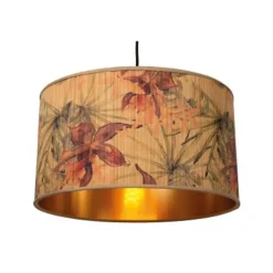 Lucide TANSELLE Hanglamp-Multic.-Ø45-1xE27-60W-Bamboe