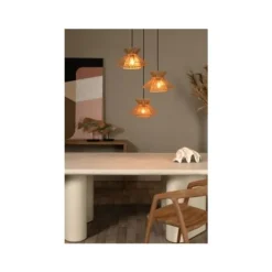 Lucide TASMAN Hanglamp-Nature.-3xE27-60W-Papier