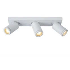 Lucide TAYLOR - Plafondspot Badkamer - LED Dim to warm - GU10 - 3x5W 2200K/3000K - IP44 - Wit Lucide
