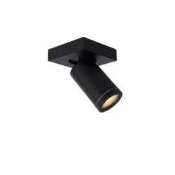Lucide TAYLOR - Plafondspot Badkamer - LED Dim to warm - GU10 - 1x5W 2200K/3000K - IP44 - Zwart Lucide