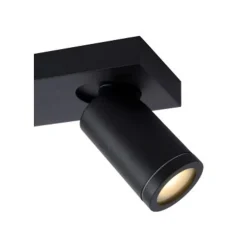 Lucide TAYLOR - Plafondspot Badkamer - LED Dim to warm - GU10 - 2x5W 2200K/3000K - IP44 - Zwart