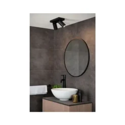 Lucide TAYLOR - Plafondspot Badkamer - LED Dim to warm - GU10 - 2x5W 2200K/3000K - IP44 - Zwart