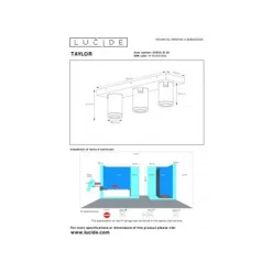 Lucide TAYLOR - Plafondspot Badkamer - LED Dim to warm - GU10 - 3x5W 2200K/3000K - IP44 - Zwart Lucide