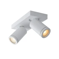 Lucide TAYLOR - Plafondspot Badkamer - LED Dim to warm - GU10 - 2x5W 2200K/3000K - IP44 - Wit Lucide