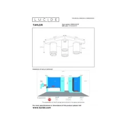 Lucide TAYLOR - Plafondspot Badkamer - LED Dim to warm - GU10 - 4x5W 2200K/3000K - IP44 - Zwart Lucide