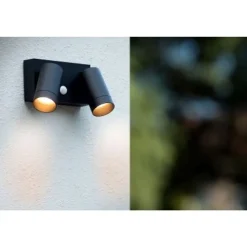 Lucide TAYLOR - Wandspot Buiten - 2xGU10 - IP54 - Zwart Lucide