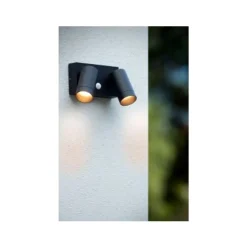 Lucide TAYLOR - Wandspot Buiten - 2xGU10 - IP54 - Zwart Lucide