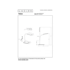 Lucide TESSA Bureaulamp-Zwart-LED Dimb.-3,2W-3000K-ABS