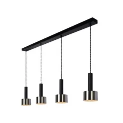 Lucide TEUN - Hanglamp - 4xE27 - Zwart