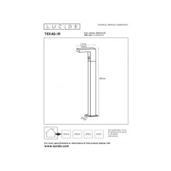 Lucide TEXAS-IR - Sokkellamp Buiten - LED - 1x6W 3000K - IP54 - Antraciet