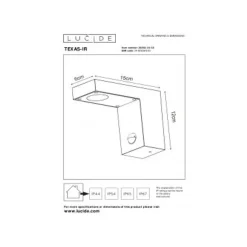 Lucide TEXAS-IR - Wandspot Buiten - LED - 1x6W 3000K - IP54 - Antraciet