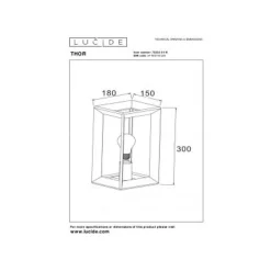 Lucide THOR - Wandlamp - 1xE27 - Grijs ijzer