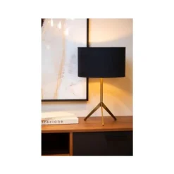 Lucide TONDO Tafellamp-Mat Go.-Ø30-1xE27-60W-Katoen