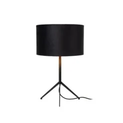 Lucide TONDO Tafellamp-Zwart-Ø30-1xE27-60W-Katoen