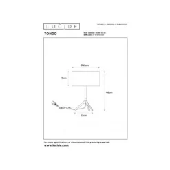 Lucide TONDO Tafellamp-Zwart-Ø30-1xE27-60W-Katoen