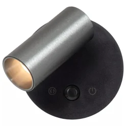 Lucide TONI - Oplaadbare Wandspot / Wandlamp - Accu/Batterij - Ø 8,1 cm - LED Dimb. - CCT - 1x2W 2700K/4000K - Bewegingssensor (uitschakelbaar) - Magnetisch - Grijs ijzer