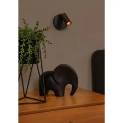 Lucide TONI - Oplaadbare Wandspot / Wandlamp - Accu/Batterij - Ø 8,1 cm - LED Dimb. - CCT - 1x2W 2700K/4000K - Magnetisch - Koffie