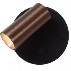 Lucide TONI - Oplaadbare Wandspot / Wandlamp - Accu/Batterij - Ø 8,1 cm - LED Dimb. - CCT - 1x2W 2700K/4000K - Magnetisch - Koffie