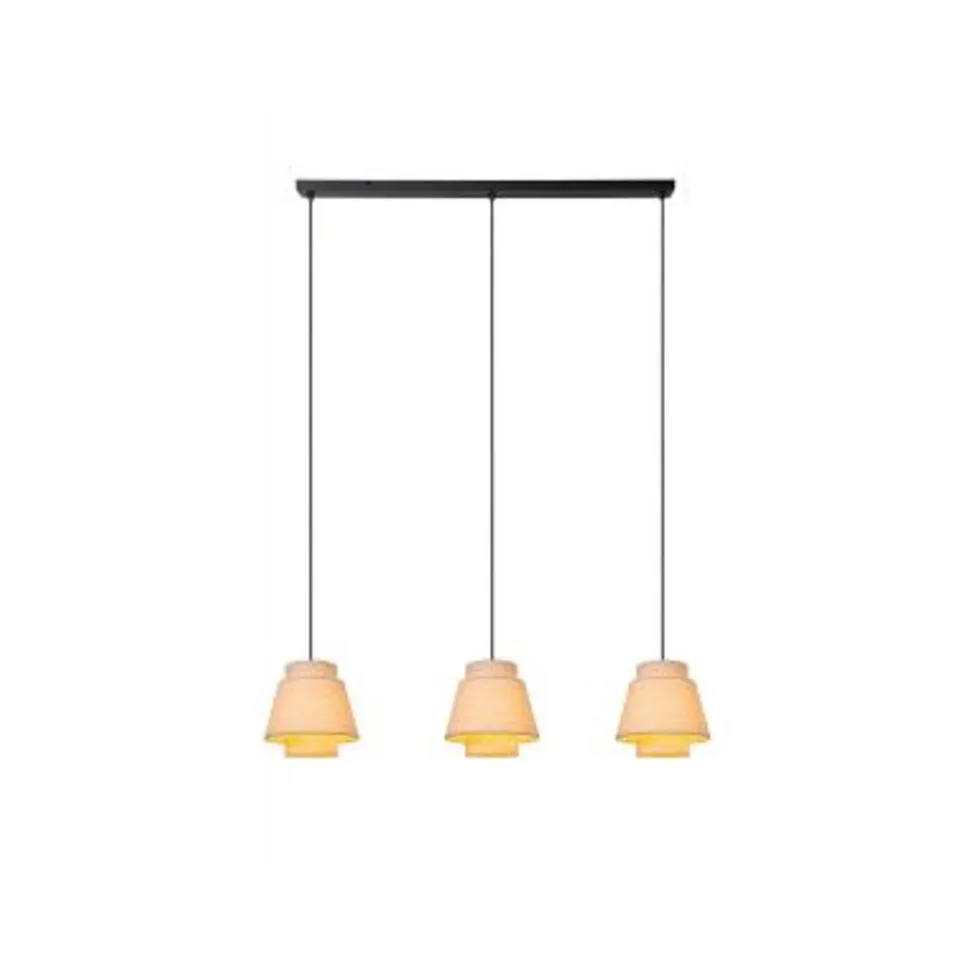 Lucide TRIBUTE Hanglamp-Beige-3xE27-40W-Stof