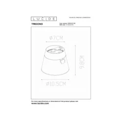 Lucide TRIGONO Plafondspot-Zwart-Ø10,5-1xGU10-50W-Metaal
