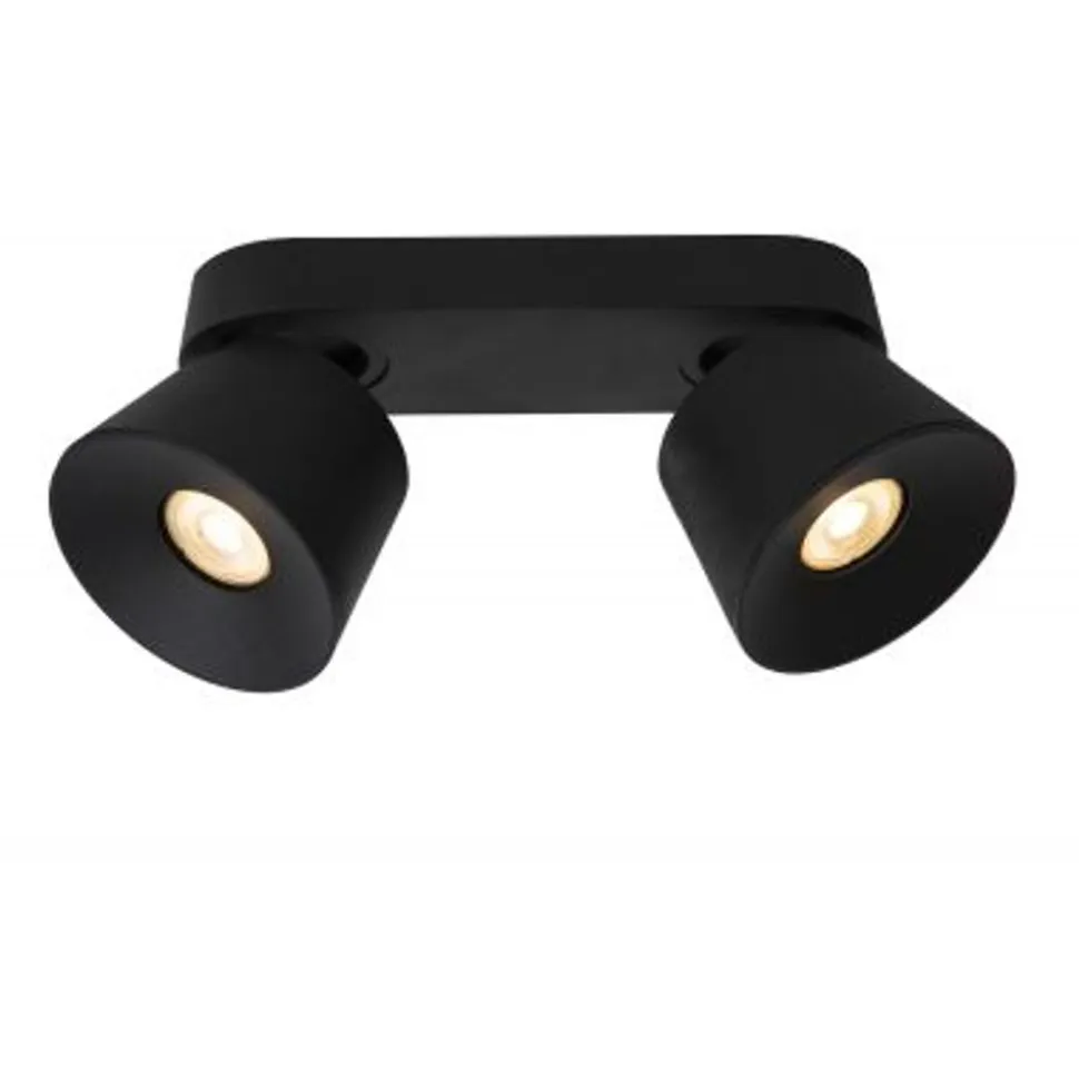 Lucide TRIGONO Plafondspot-Zwart-2xGU10-50W-Metaal