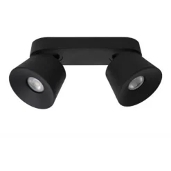 Lucide TRIGONO Plafondspot-Zwart-2xGU10-50W-Metaal