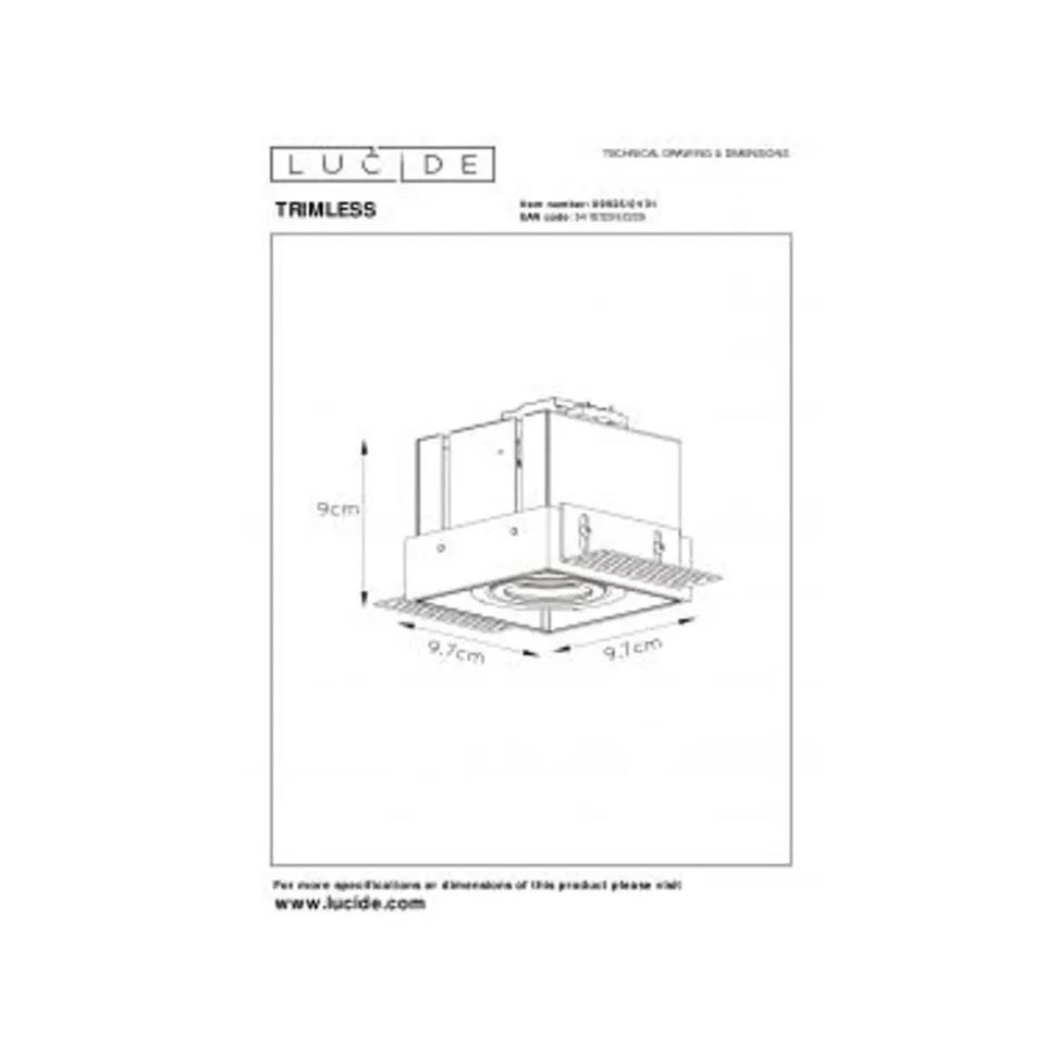 Lucide TRIMLESS - Inbouwspot - 1xGU10 - Wit Lucide