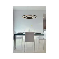 Lucide TRINITI - Hanglamp - Ø 80 cm - LED Dimb. - 1x125W 3000K - Zwart Lucide