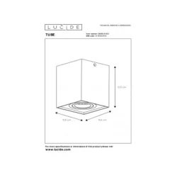 Lucide TUBE - Plafondspot - 1xGU10 - Mat Goud / Messing
