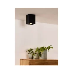 Lucide TUBE Spot GU10 Opbouw Vierk 9.6/9.6/12.5cm Zwart